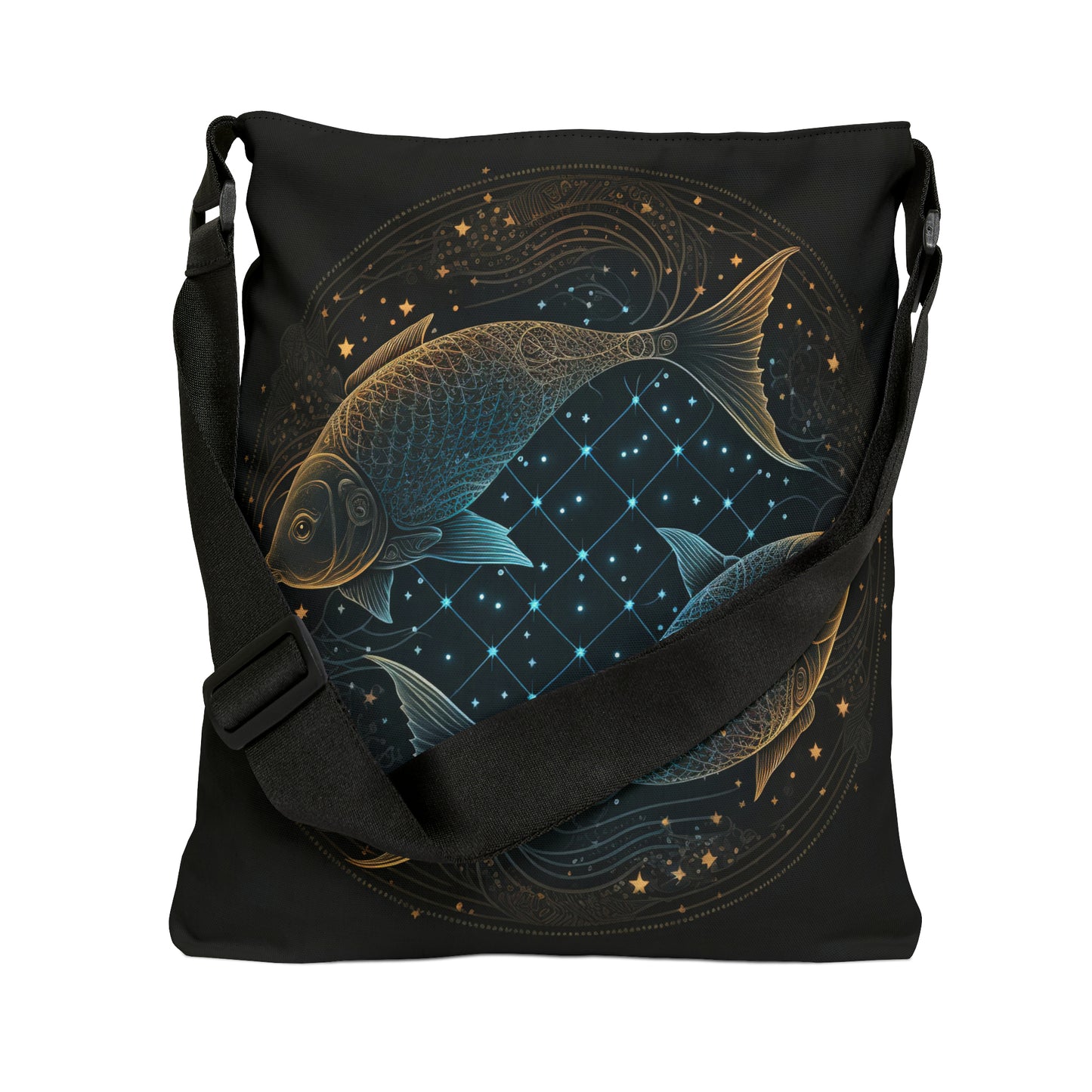 Pisces Tote Bag, Adjustable Tote Bag for Pisces, AOP Horoscope Tote