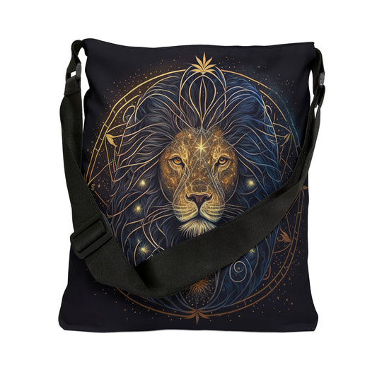 Leo Tote Bag, Adjustable Tote Bag for Leo, AOP Horoscope Tote