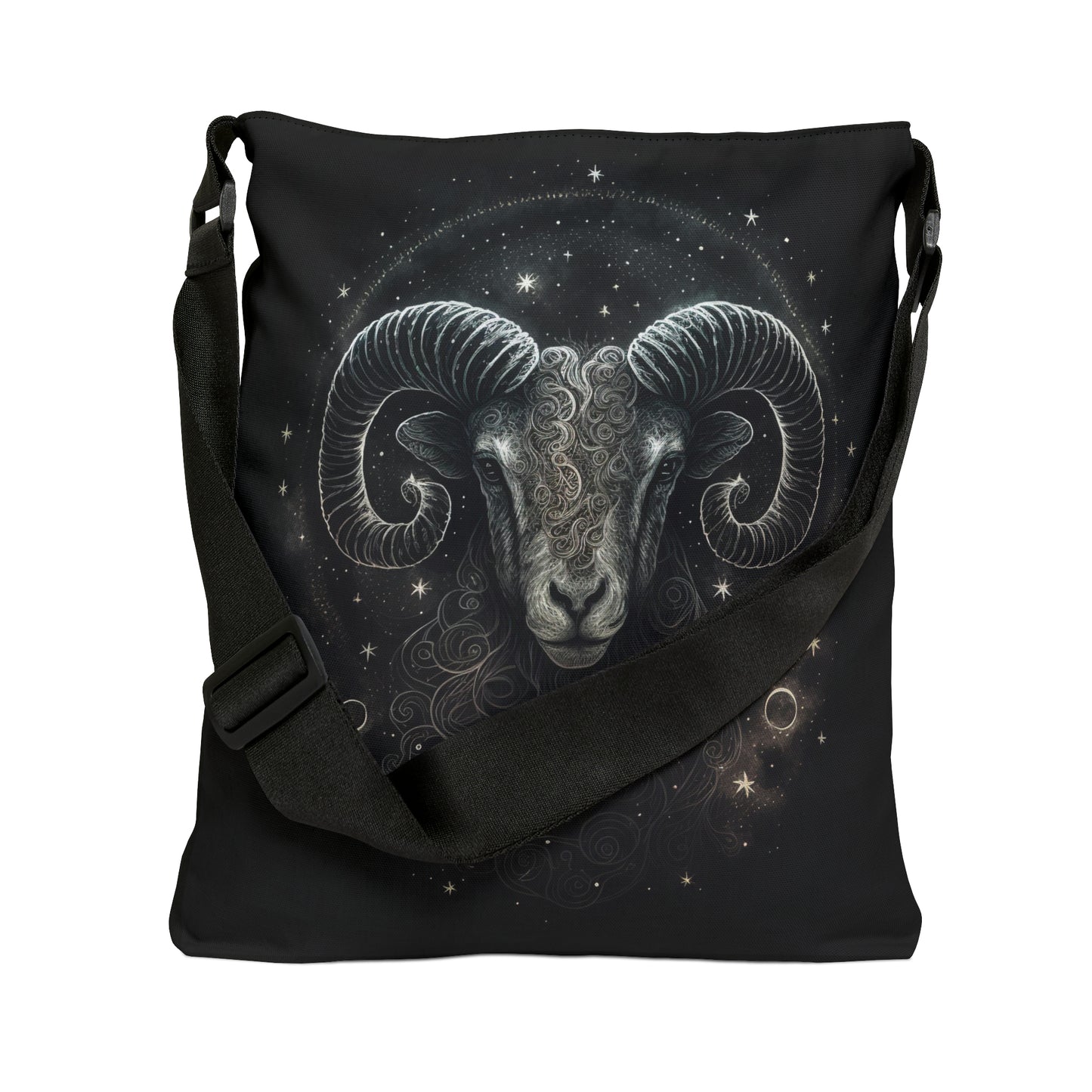 Aries Tote Bag, Adjustable Tote Bag for Aries, AOP Horoscope Tote