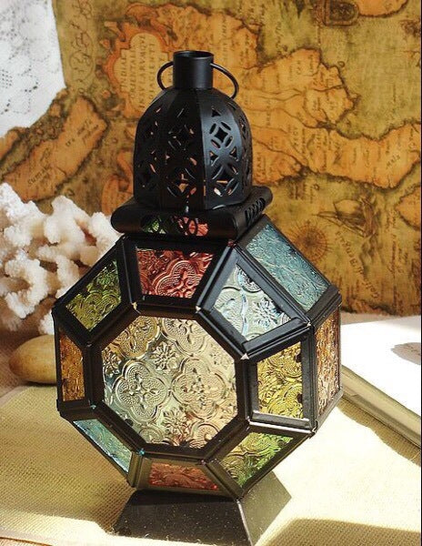 Moroccan-inspired Candle Holder, Wrought Iron Wind Lantern, Whimsical Home Décor
