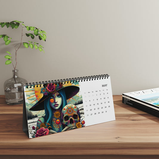 Desktop Calendar, 2024, Witch Calendar, Dark Cottagecore Decor, Whimsigoth Desk Calendar