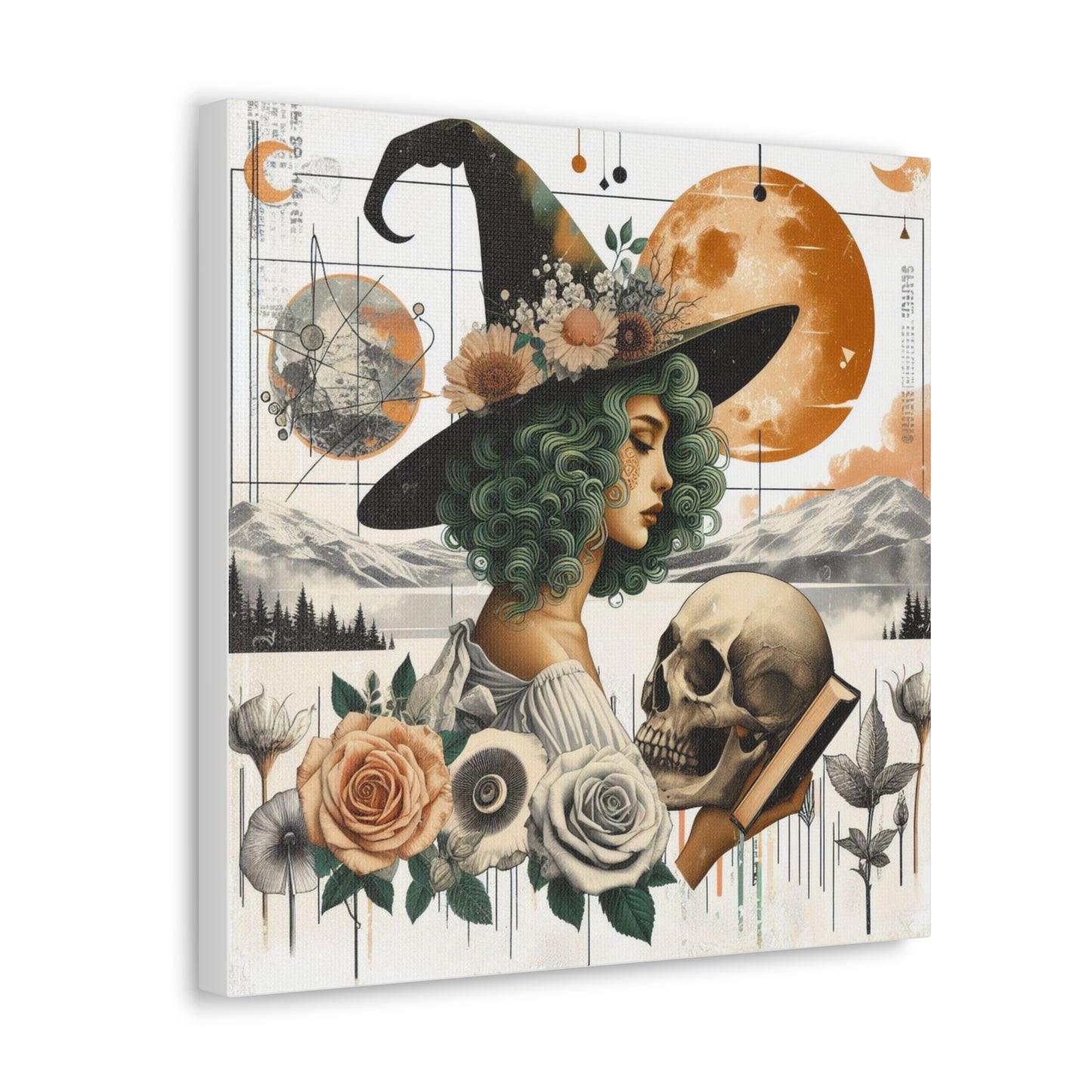 Canvas Gallery Wraps, The Green Witch, Dark Cottagecore Decor, Witch Wall Art, Ai Generated Art
