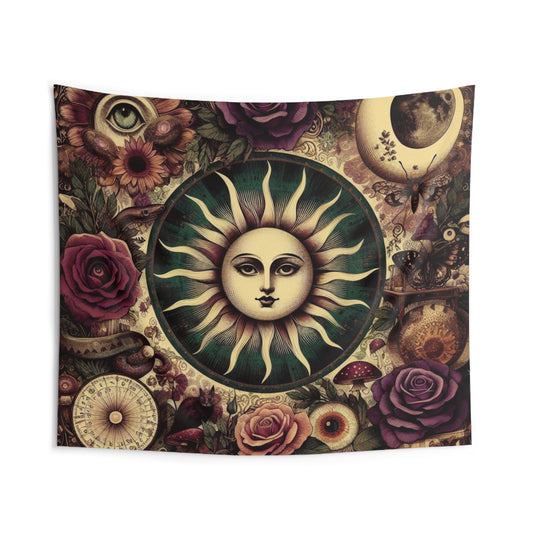 Tapestry, Large Boho Tapestry with Dark Cottagecore Aesthetic, Boho Tapestry Wall Hanging