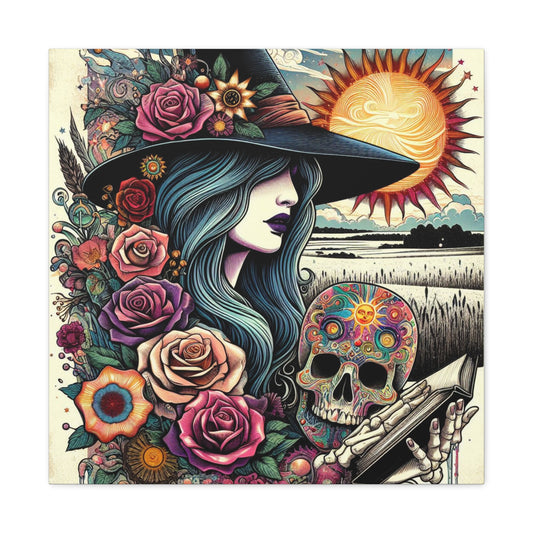 Canvas Gallery Wraps, The Blue Witch, Dark Cottagecore Decor, Witch Wall Art, Ai Generated Art