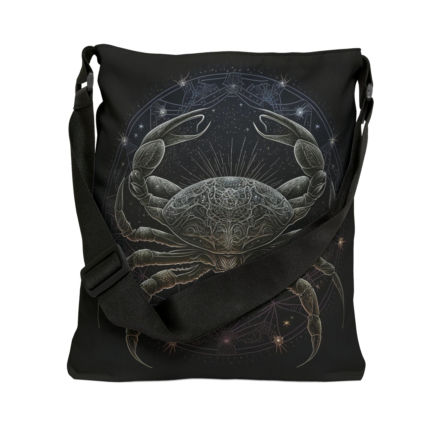 Cancer Tote Bag, Adjustable Tote Bag for Cancer, AOP Horoscope Tote