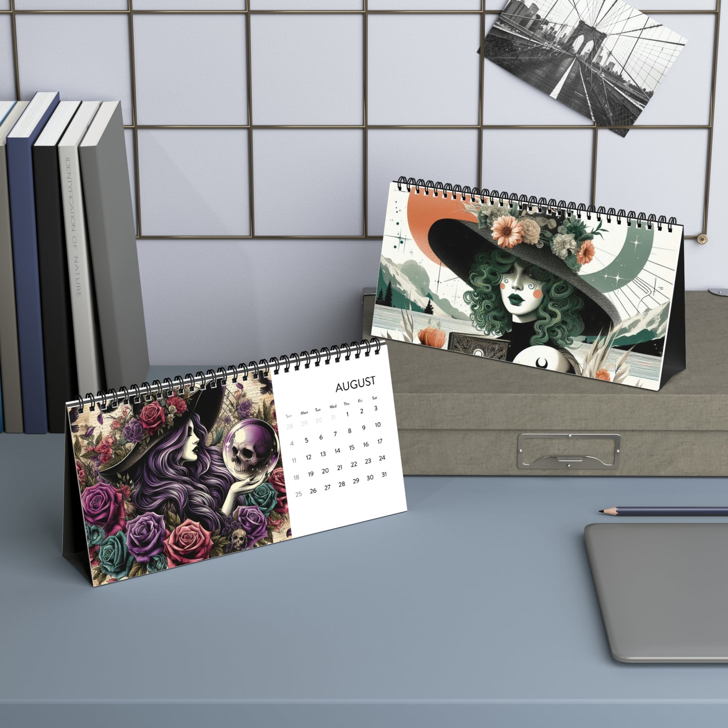 Desktop Calendar, 2024, Witch Calendar, Dark Cottagecore Decor, Whimsigoth Desk Calendar