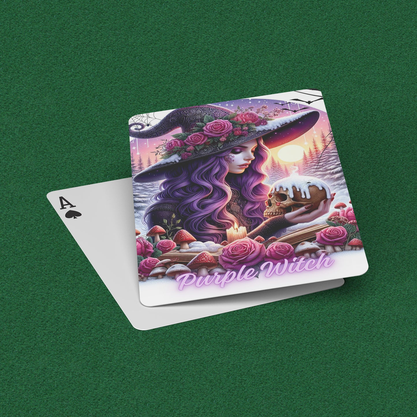 Purple Witch Playing Cards - Standard Poker Deck, Limited Edition