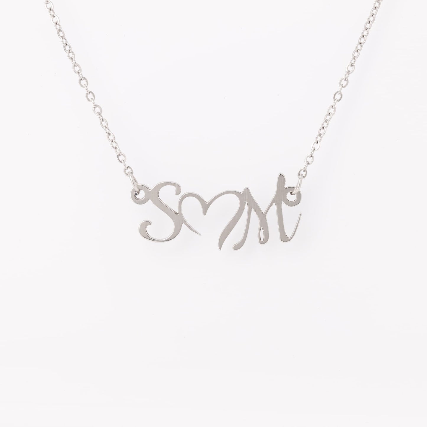Personalized Necklace with Double Initial Heart Pendant, Personalized Gift for Any Occasion, Ecofriendly