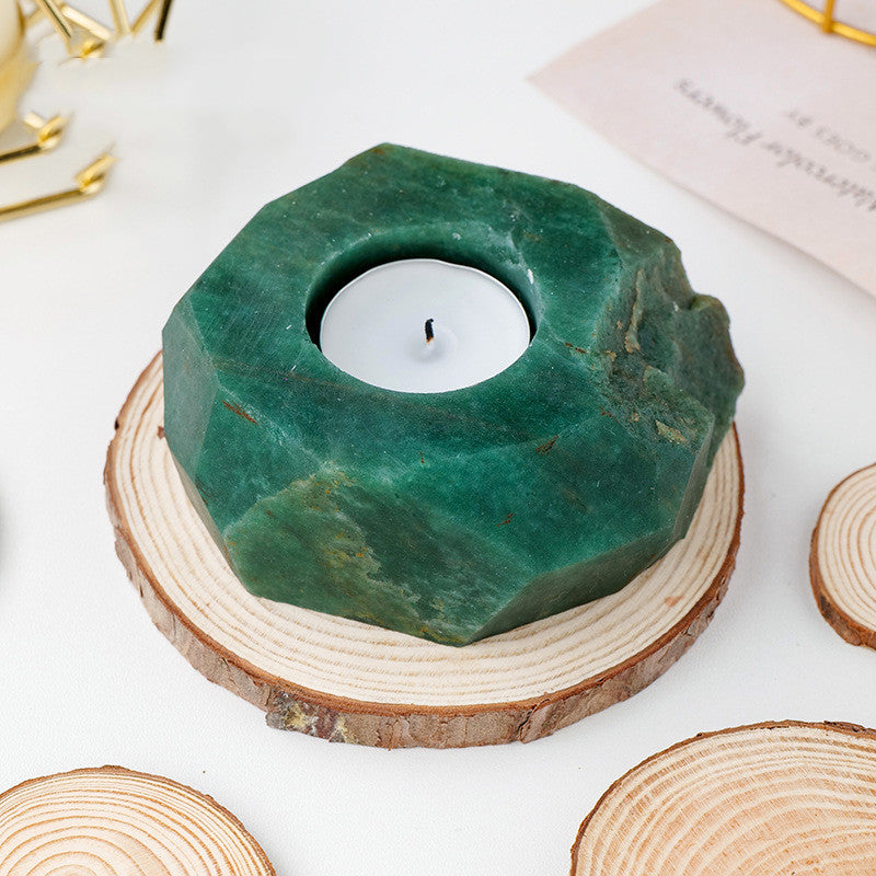 Crystal Candle Holder, Natural Home Décor, Decorative Ornaments - Amethyst, Jade, Lapis Luzuli, Labradorite