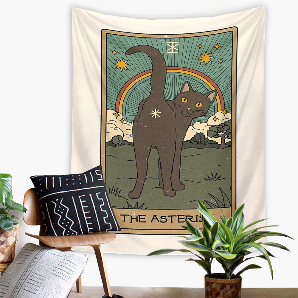 Tarot Tapestry, Cat Décor, Pet Décor, Cloth Decoration, Cat Art, Boho Décor, Cat Wall Hanging
